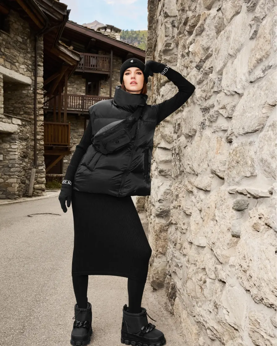 Woman in black clothing